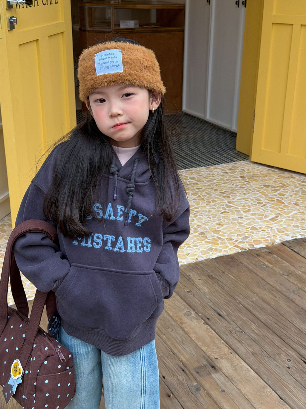 【現貨 90/120cm】【加絨】字母連帽T