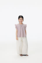 【90-150cm / F】【親子裝】日系竹節坑條小飛袖娃娃衫
