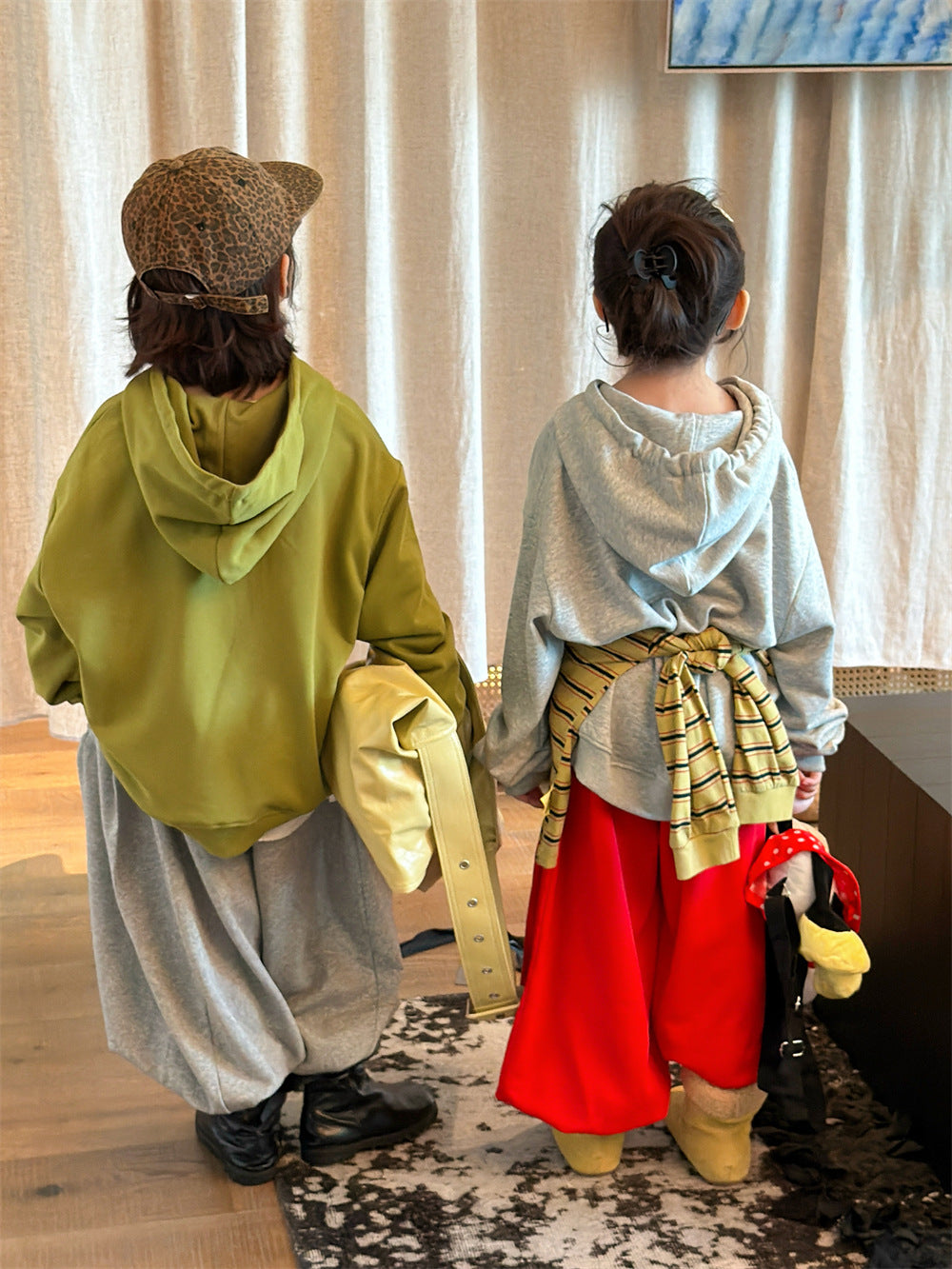 【90-160cm】(2色)米奇毛圈帽T