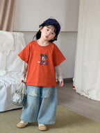 【90-140cm】米妮可愛真兩件上衣 | 破洞牛仔褲