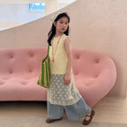 【100-160cm】韓版鏤空罩衫裙｜打底背心