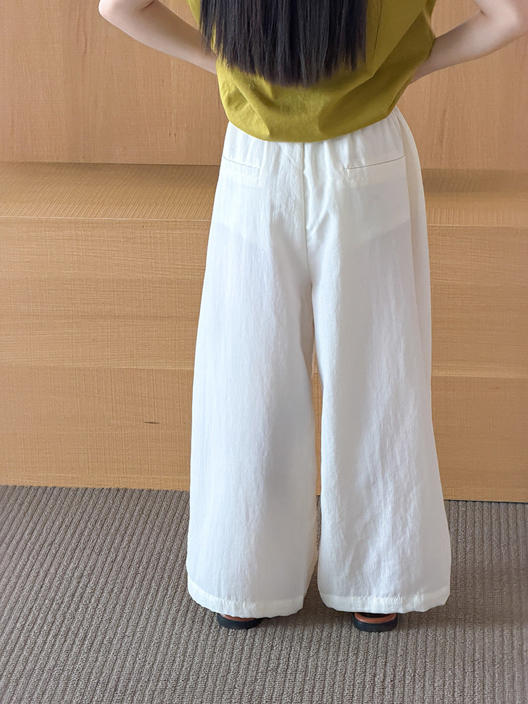 【100-170cm】肌理感水洗不易皺竹棉涼感防蚊褲