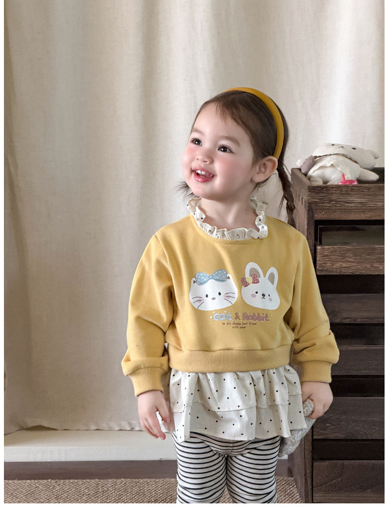 【73-110cm】時髦上假兩件上衣