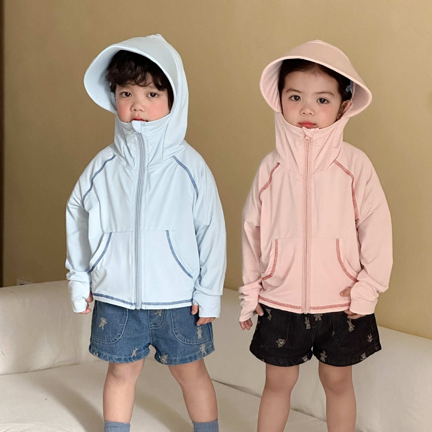 【80-150cm】冰絲連帽防曬外套