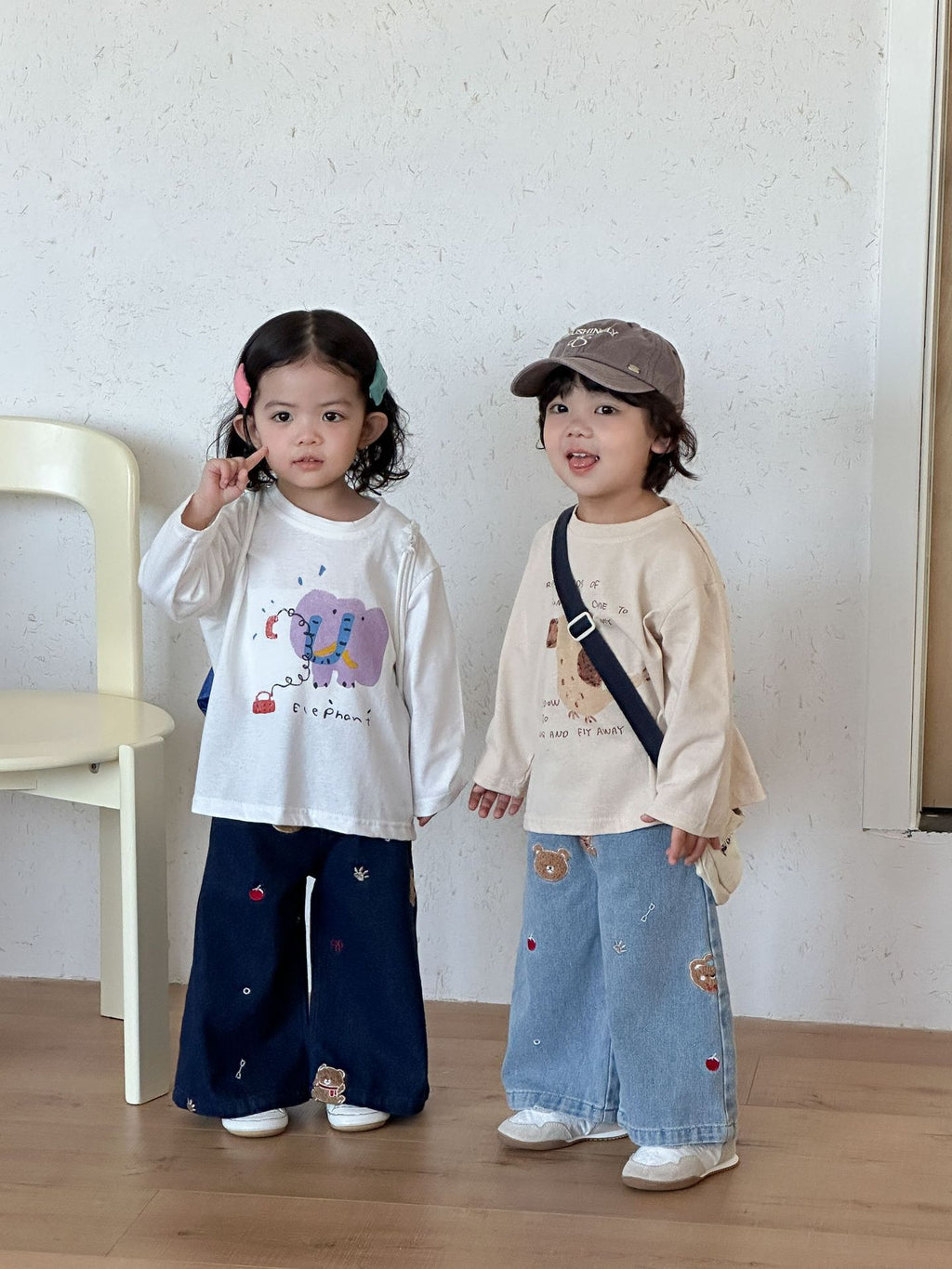 【80-150cm】可愛動物寬鬆純棉T恤