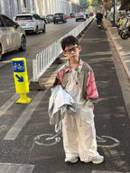 【90-160cm】韓版撞色花慵懶風防曬襯衫