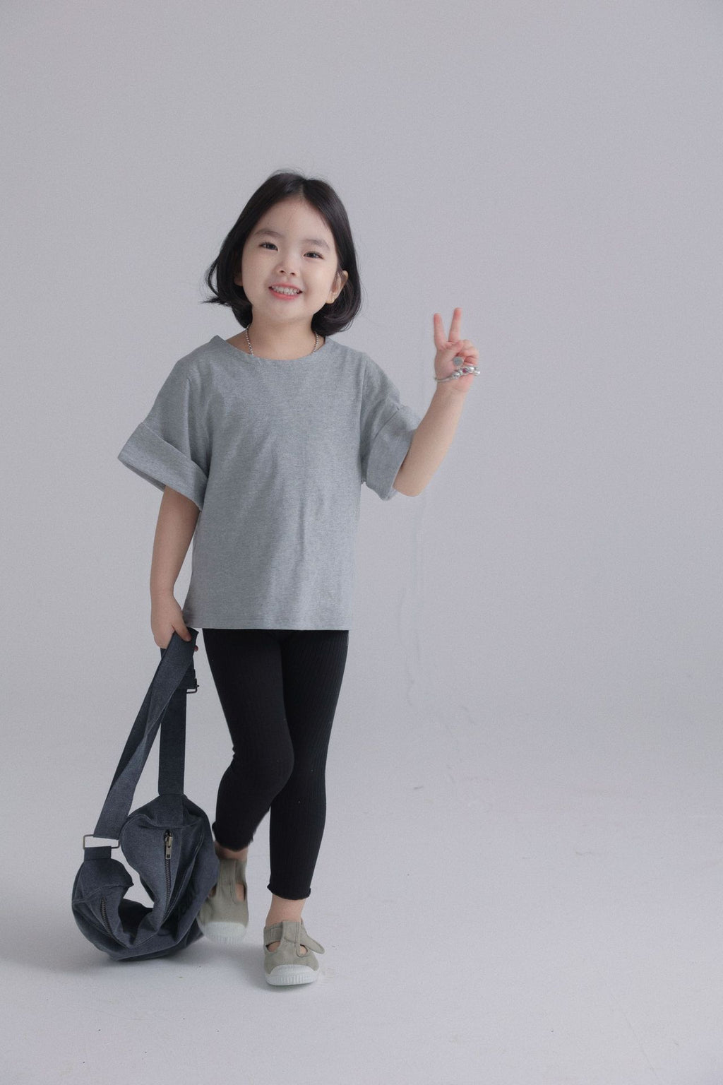 【90-150cm / F】【親子裝】日系薄款彈性坑條密邊打底褲