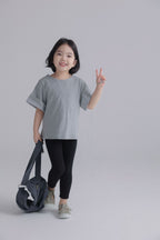 【90-150cm / F】【親子裝】日系薄款彈性坑條密邊打底褲