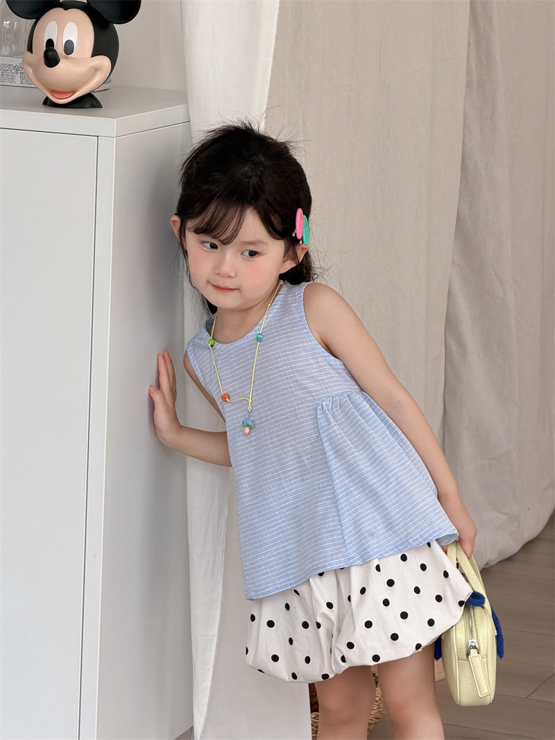 【80-130cm】波點花苞半身裙