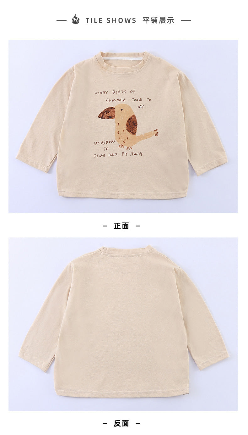 【80-150cm】可愛動物寬鬆純棉T恤