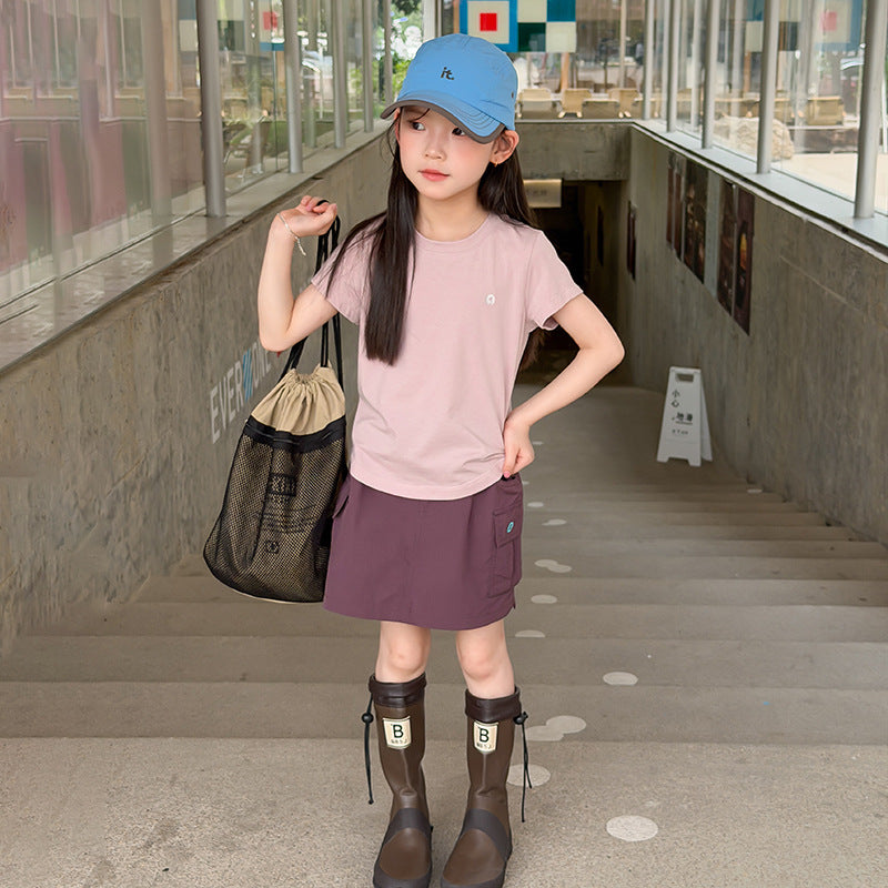 【100-170cm】彈性莫代爾棉涼感正肩短袖