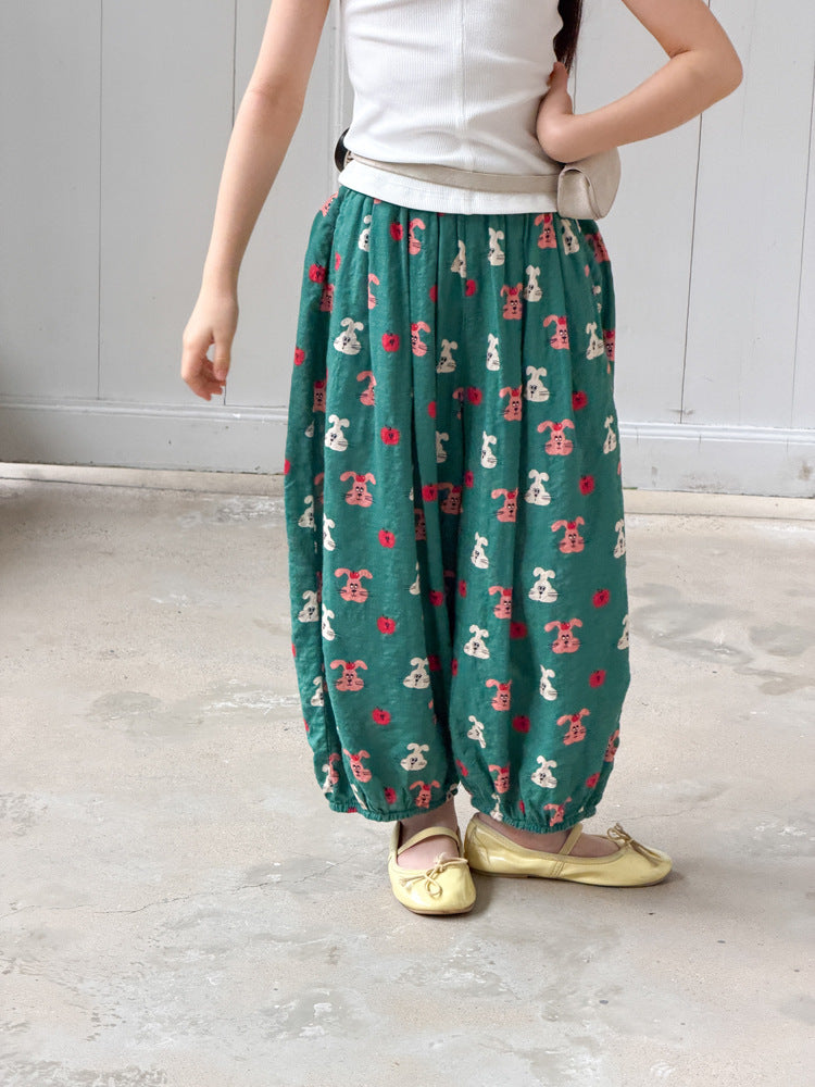 【100-170cm】8色-滿印花花防蚊褲