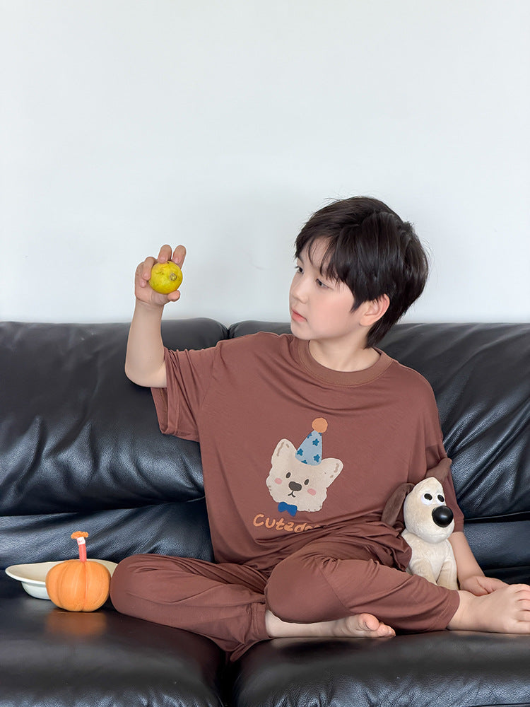 【100-170cm】4色-高彈卡通親膚莫代爾家居服套裝