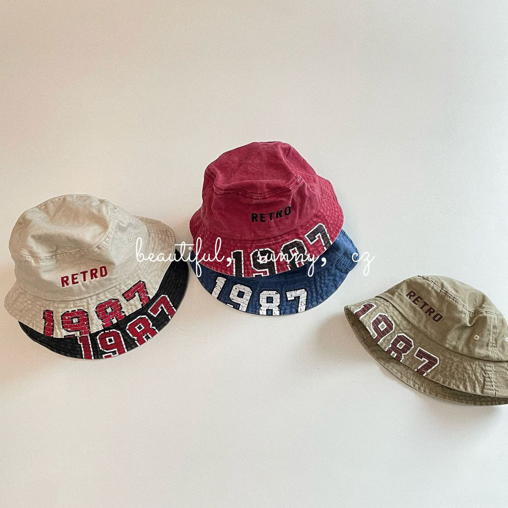 刺繡字母遮陽漁夫帽