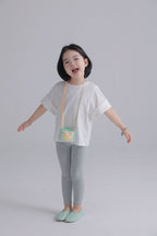 【90-150cm / F】【親子裝】日系薄款彈性坑條密邊打底褲
