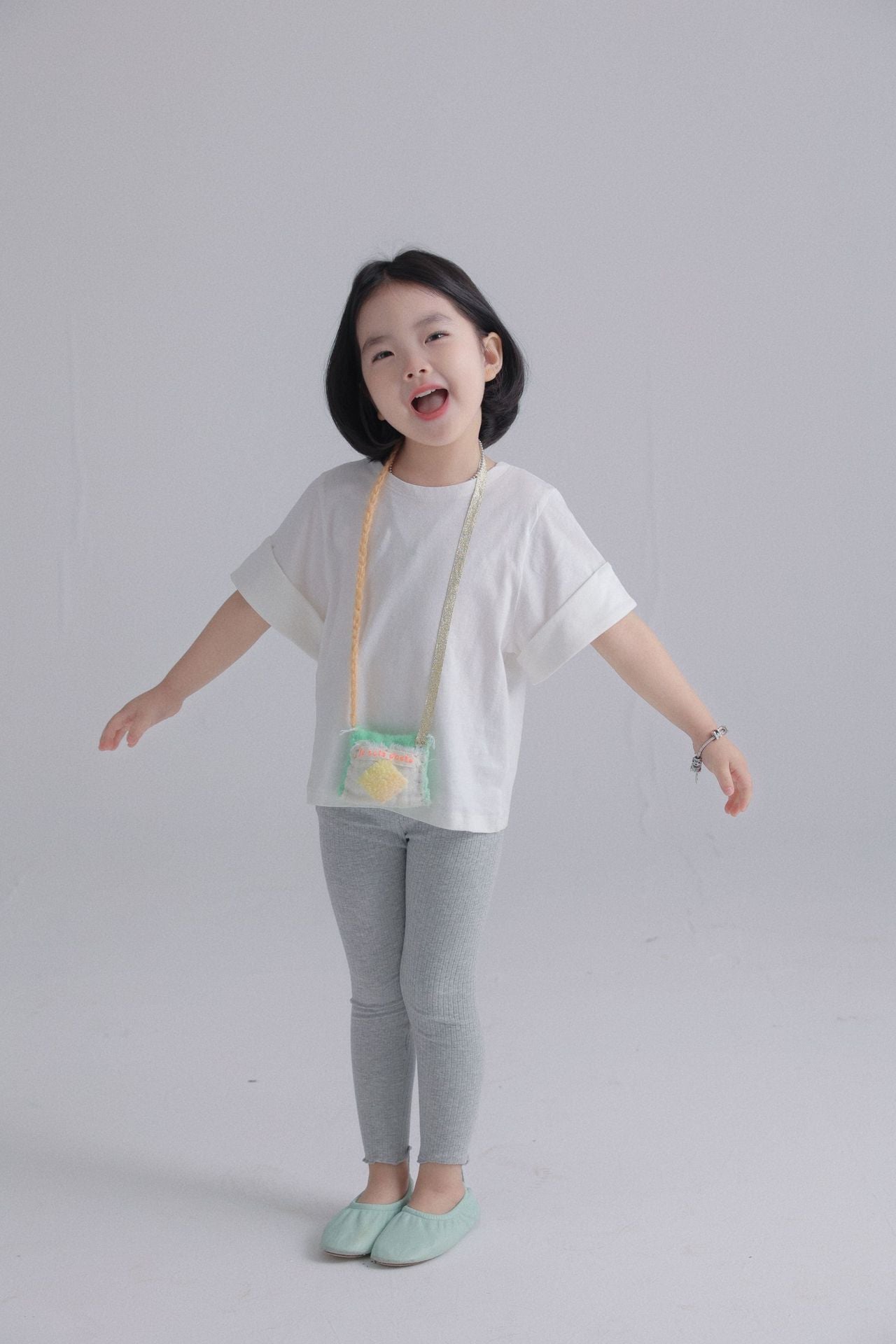 【90-150cm / F】【親子裝】日系薄款彈性坑條密邊打底褲