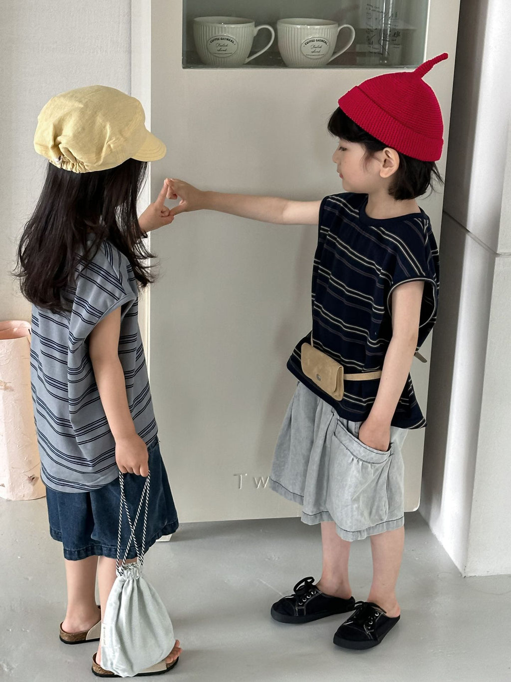 【80-140cm】條紋寬鬆無袖背心