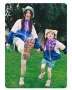 【110-170cm / M.L】【親子裝】輕薄透氣撞色戶外防曬外套