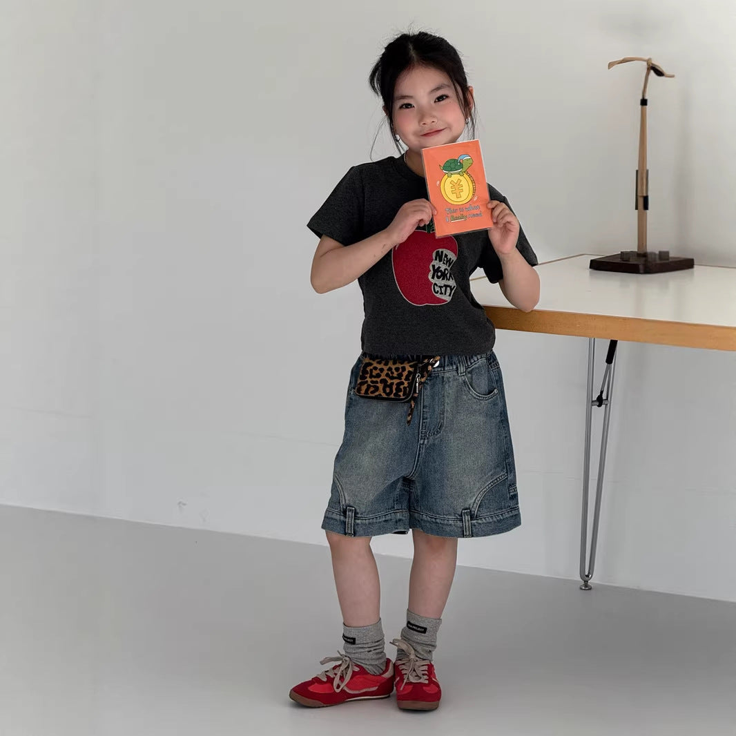 【120-160cm】蘋果彈性T