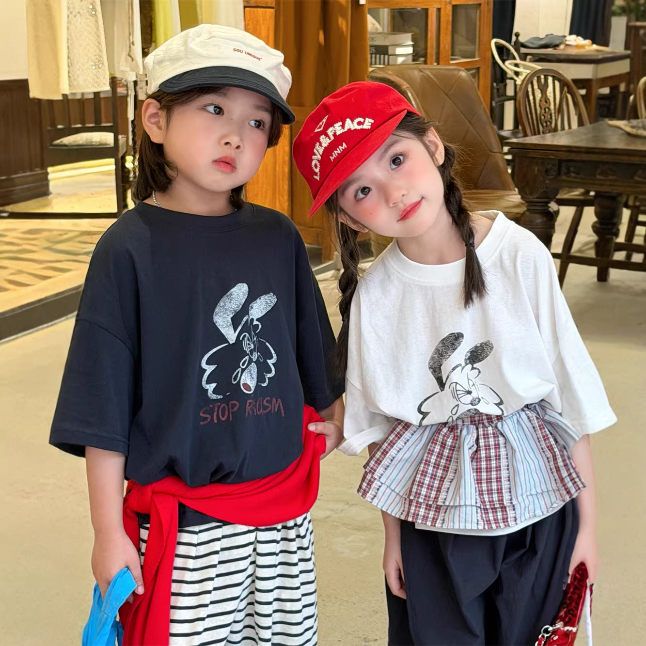 【90-150cm】薄款涼感透氣舒適卡通短袖