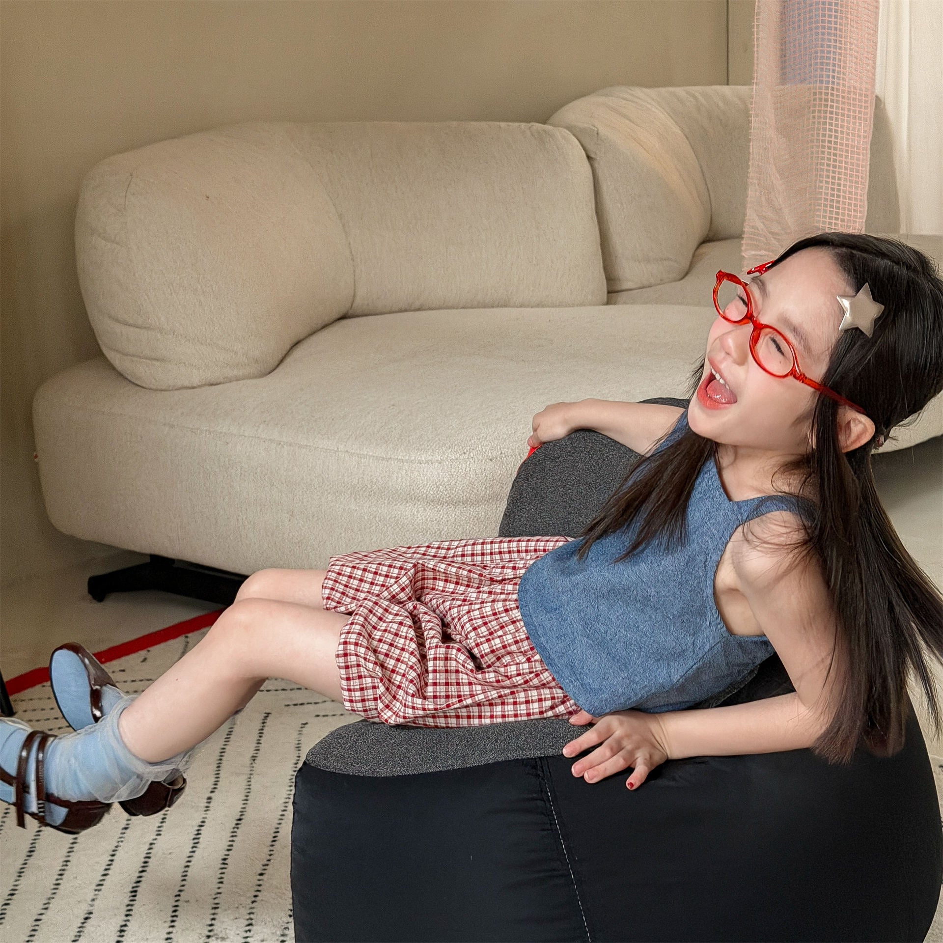 【80-130cm】韓版清新小貼標背心