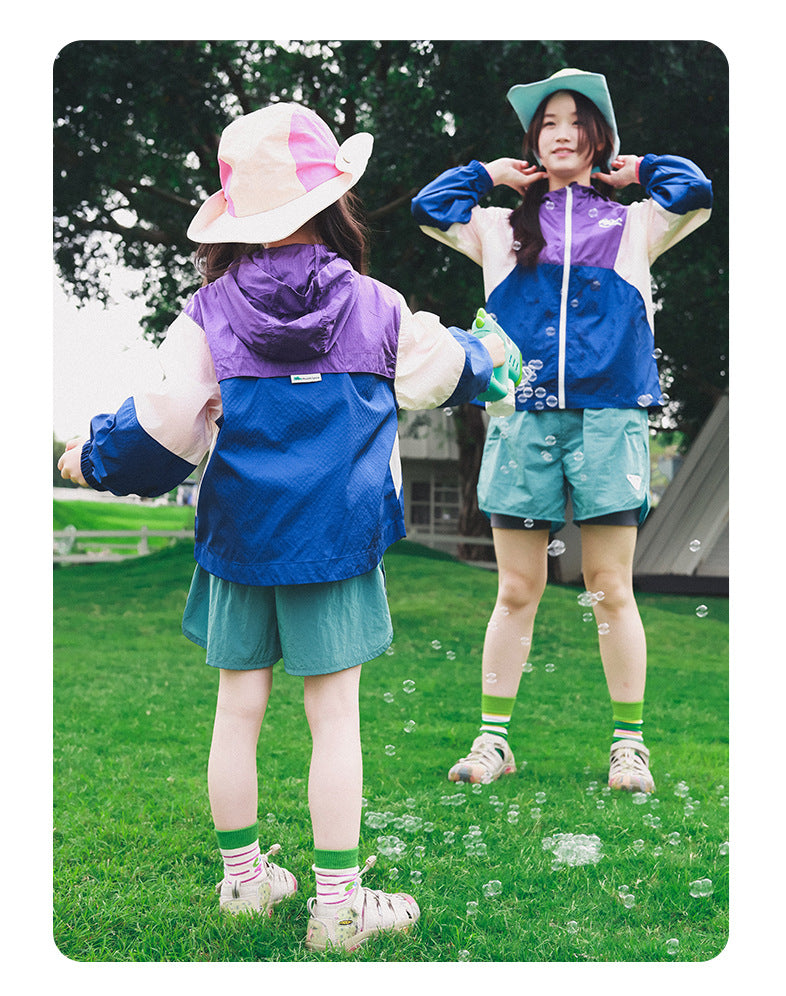 【110-170cm / M.L】【親子裝】輕薄透氣撞色戶外防曬外套