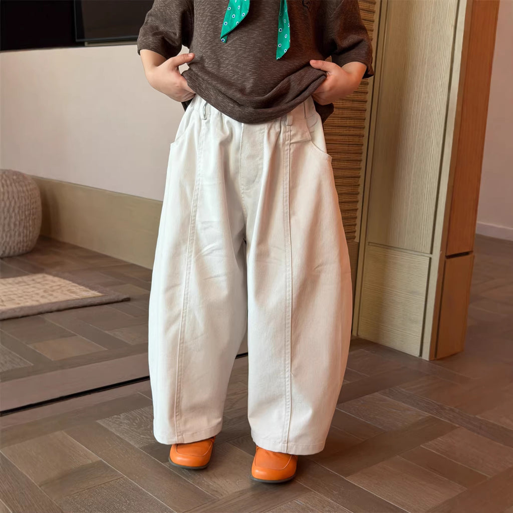 【90-150cm】韓系慵懶闊腿休閒褲