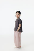 【90-150cm / M.L】【親子裝】日系前擺圓弧寬版短袖