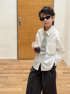 【100-170cm】純色寬鬆口袋襯衫