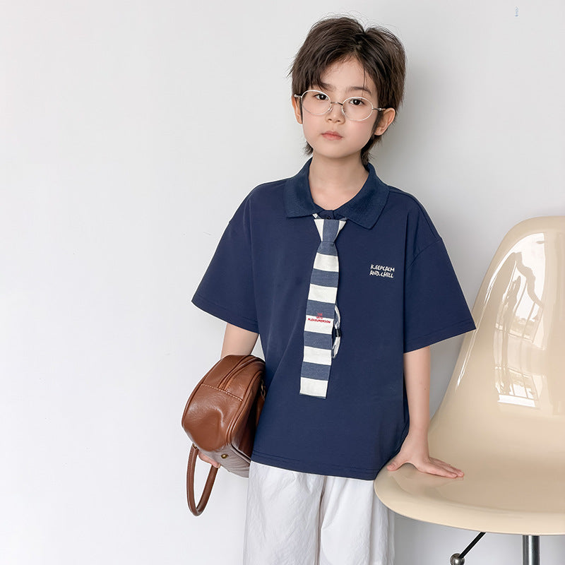 【100-170cm】10A抗菌UPF50+冰氧棉涼感學院風POLO衫