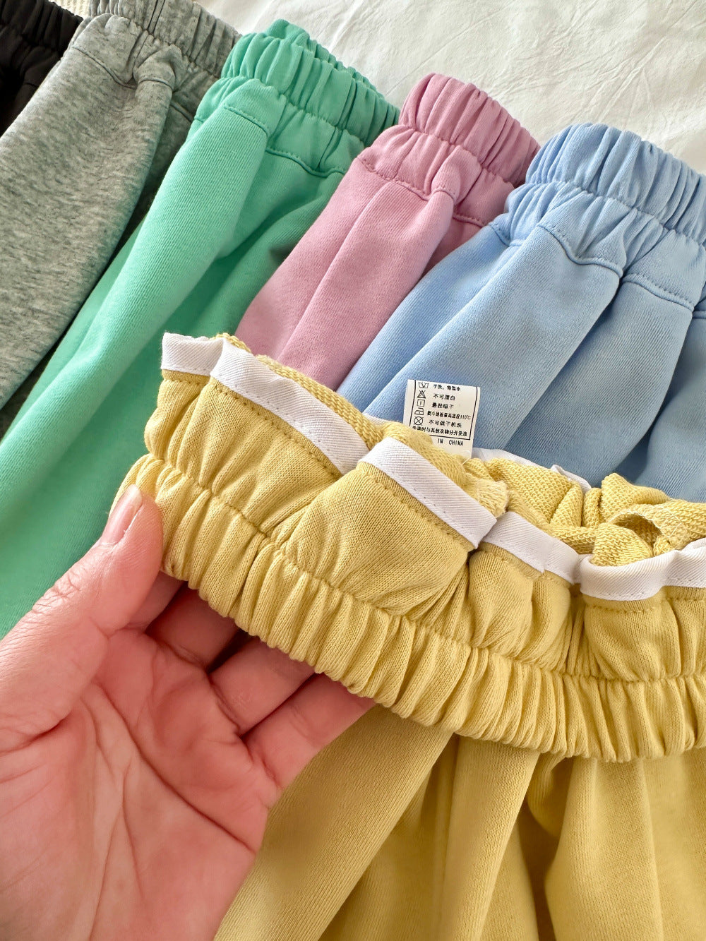 【100-160cm】純色抽繩兩穿百搭寬鬆褲