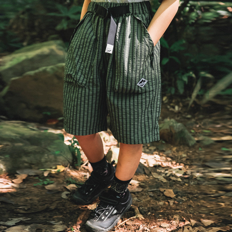 【110-170cm】泡泡格輕薄速乾短褲