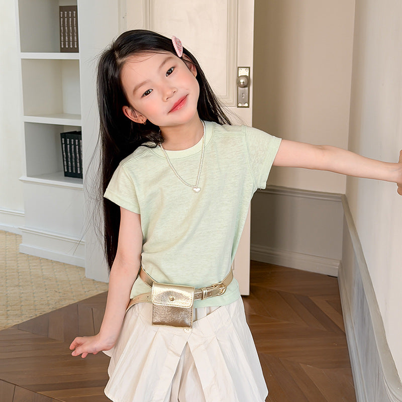 【100-170cm】(6色)後背清新浪漫小花甜妹T