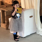 【90-140cm】KT寬鬆T | 灰色紗裙