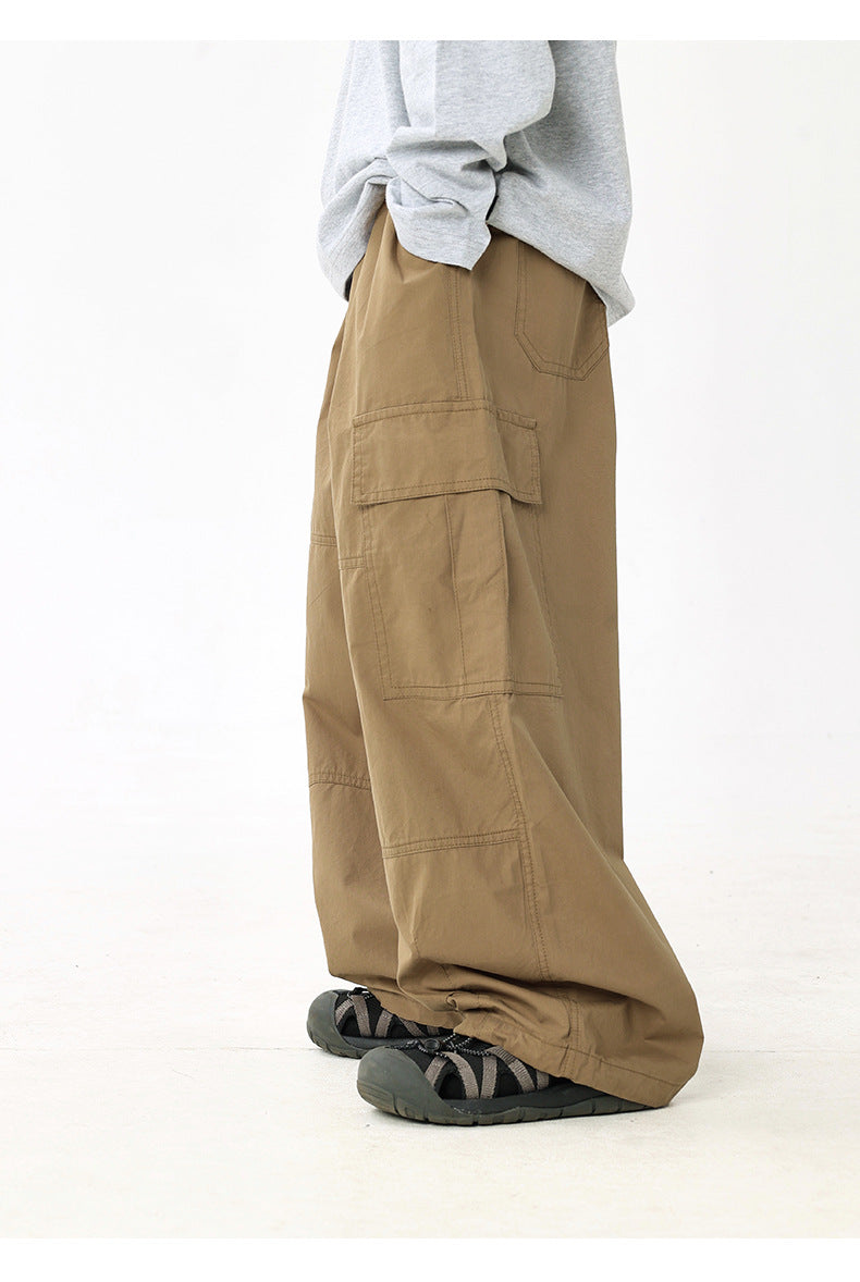 【110-170cm】꒰3色꒱口袋工裝直筒褲