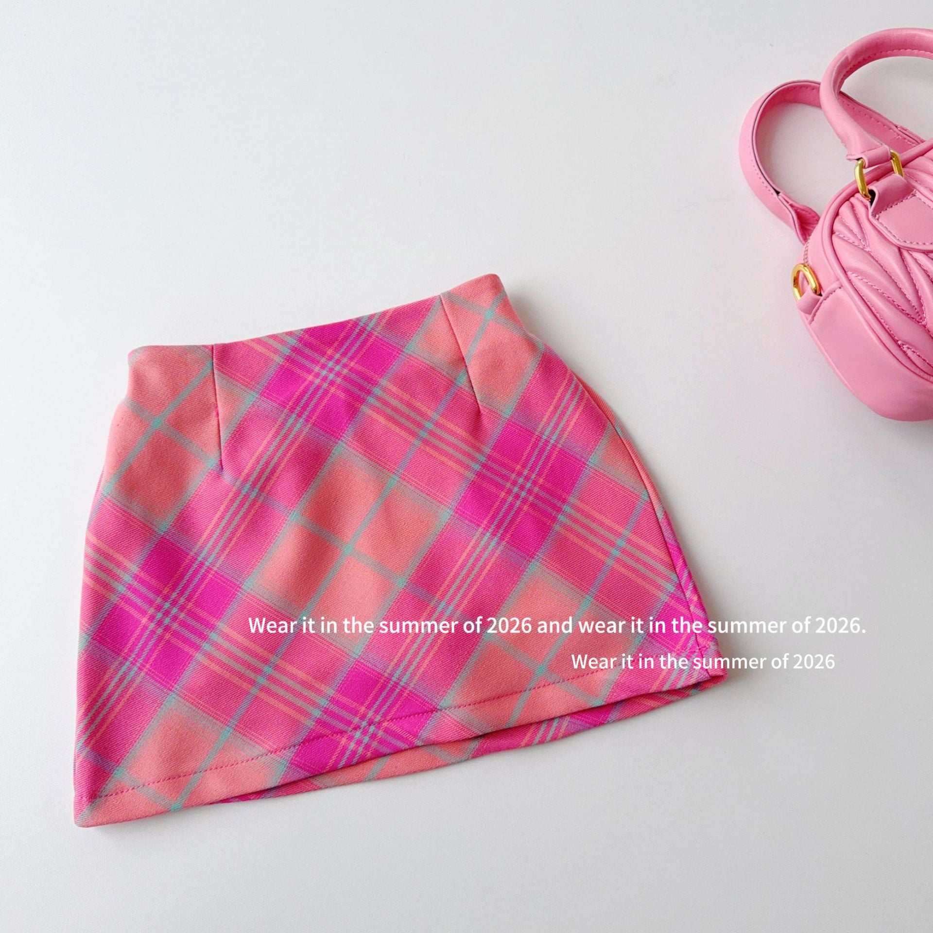 【90-150cm】彩色格紋半身裙