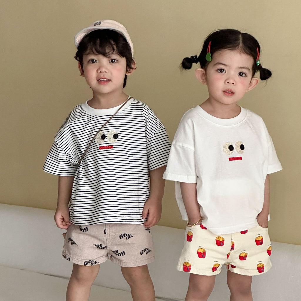 【80-150cm】表情條紋T