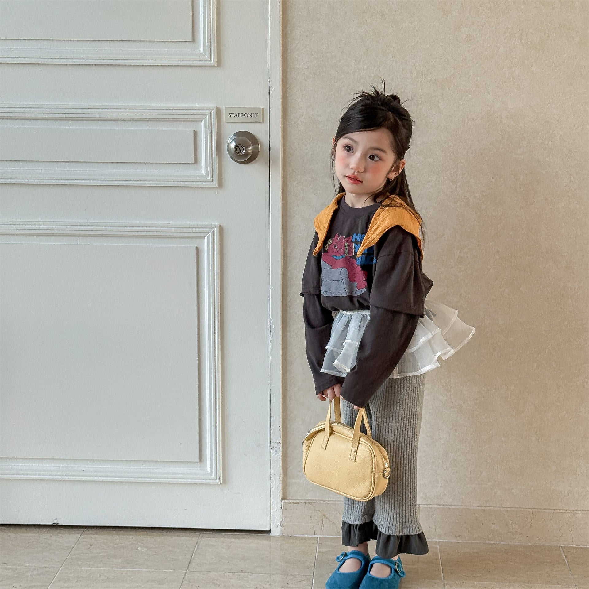 【80-130cm】韓版假兩件T