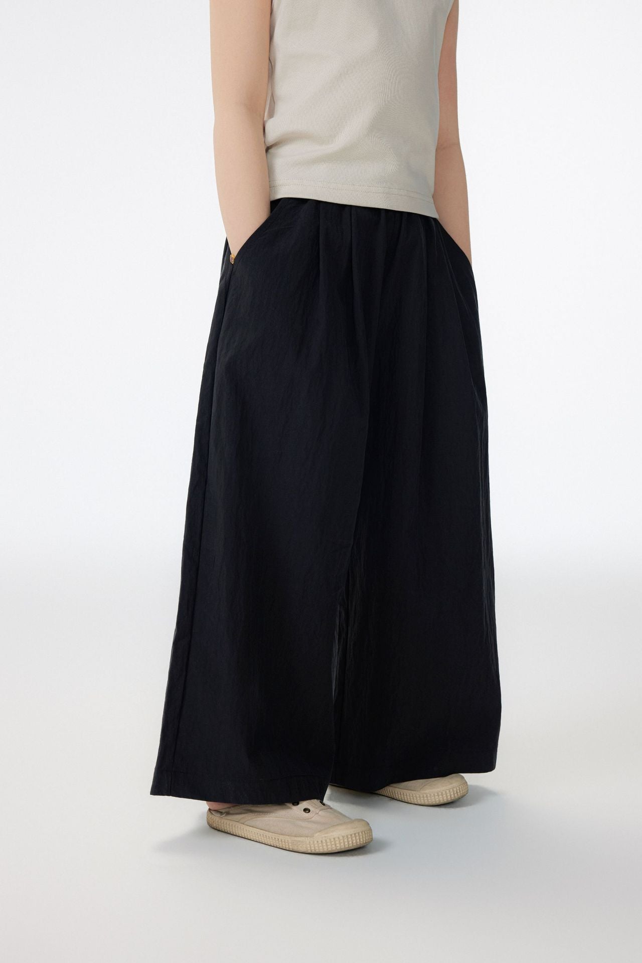 【90-150cm / M.L】【親子裝】日系梭織休閒闊腿褲
