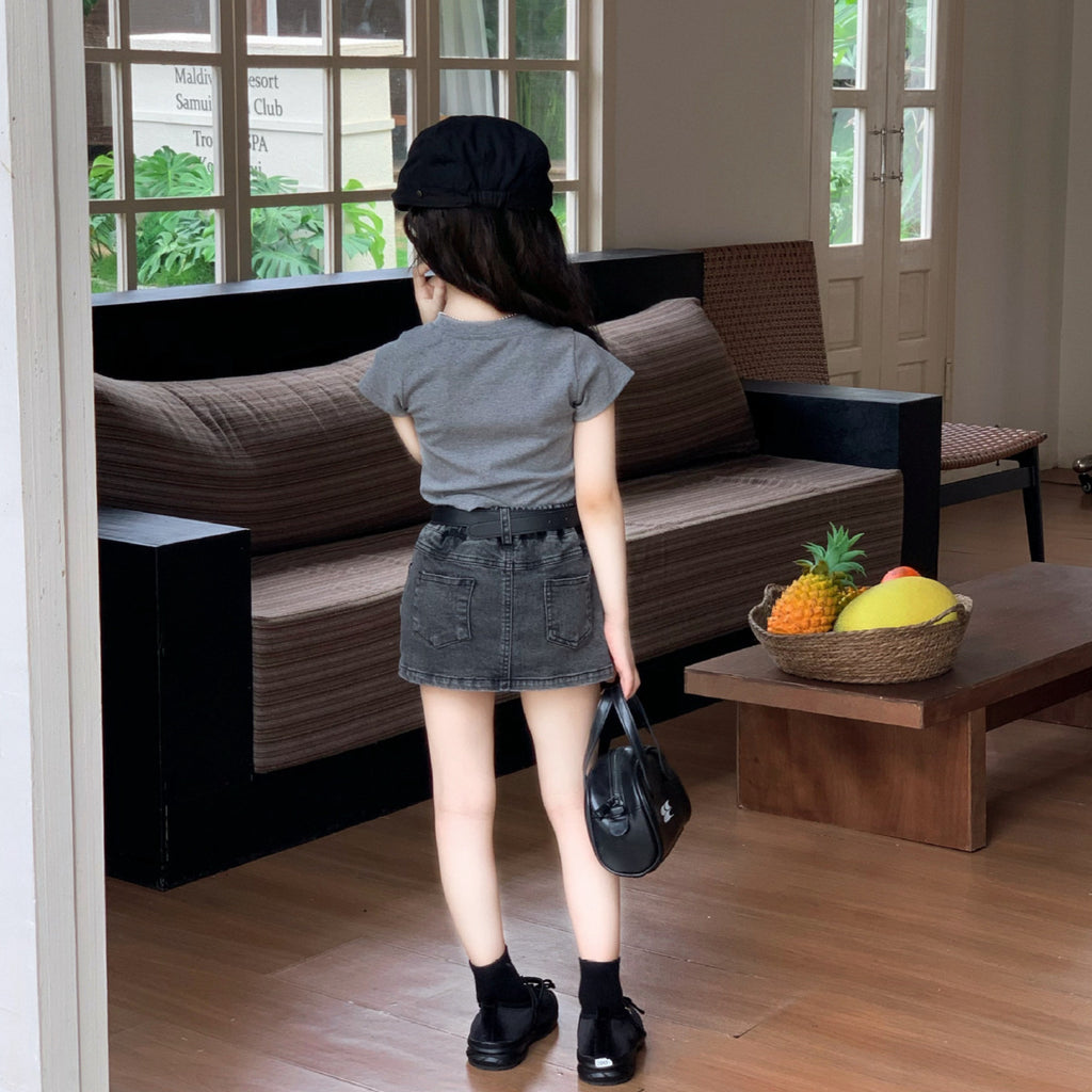【90-150cm】韓版米妮印花T | 復古辣妹包臀裙