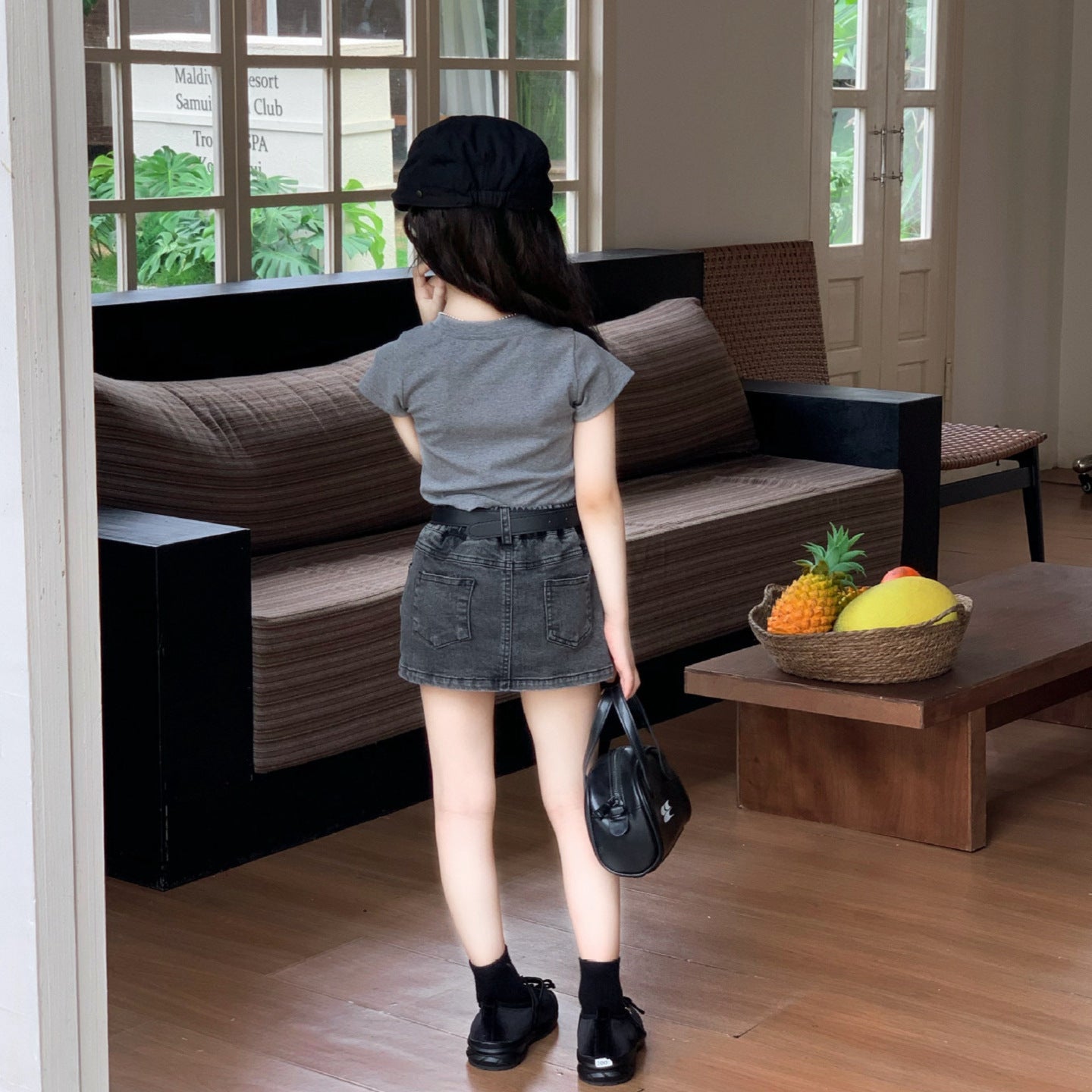 【90-150cm】韓版米妮印花T | 復古辣妹包臀裙