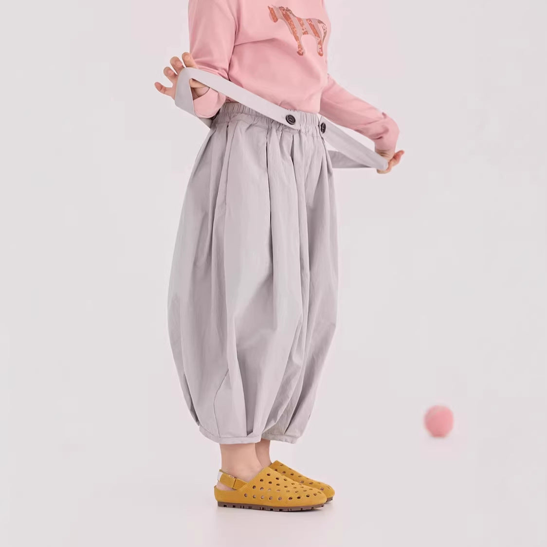 【90-150cm】吊帶燈籠九分褲