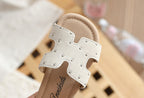 【23-35碼】鉚釘皮革H字拖鞋