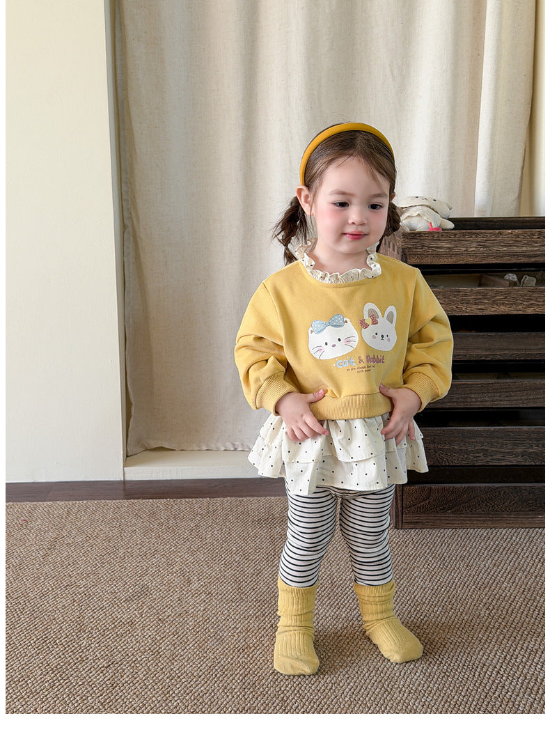 【73-110cm】時髦上假兩件上衣