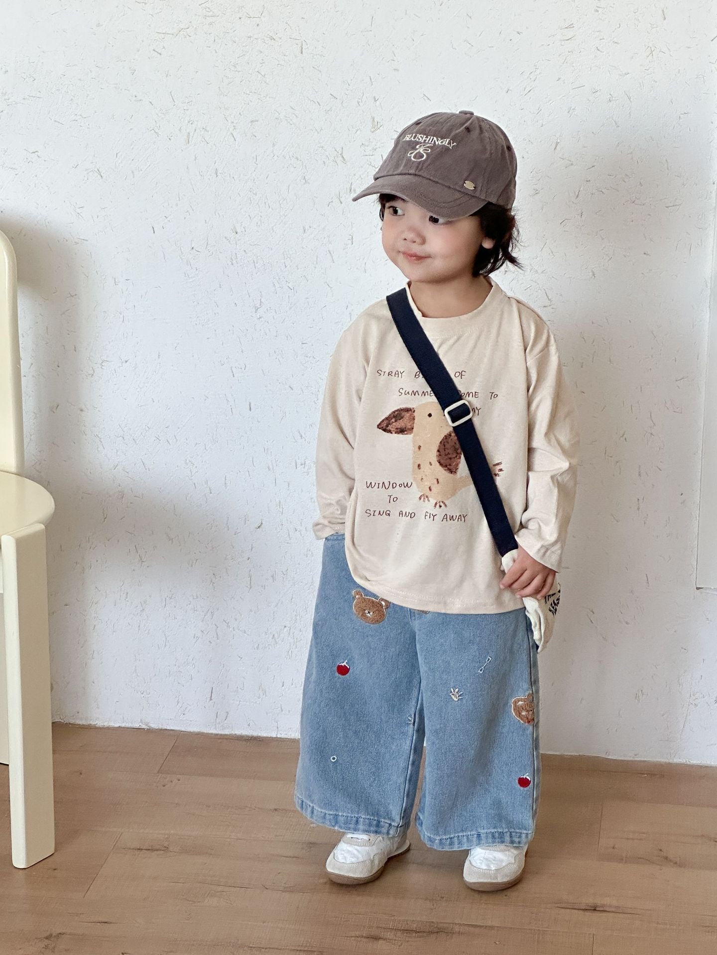 【80-150cm】可愛動物寬鬆純棉T恤