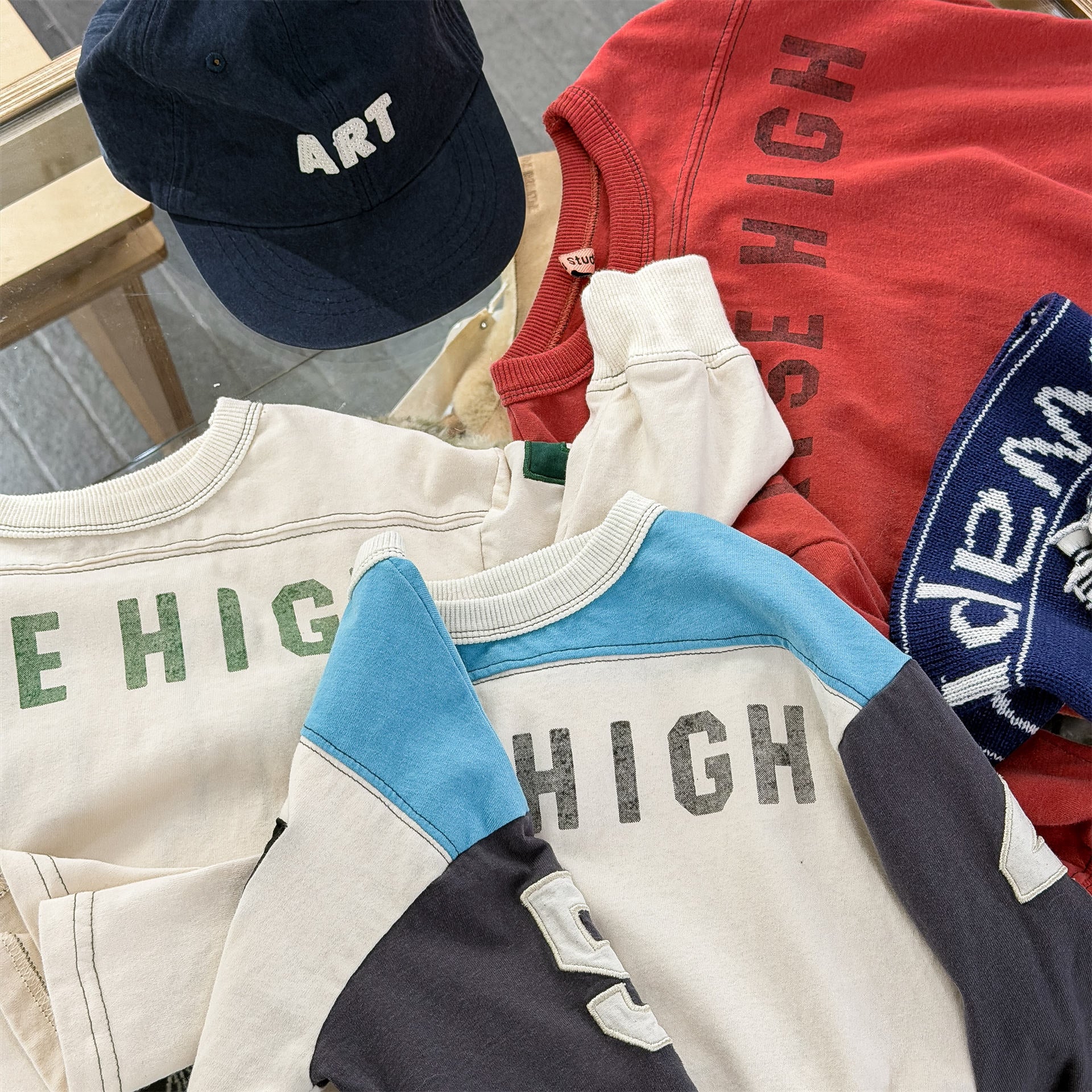 【80-130cm】(3色) 字母長袖T