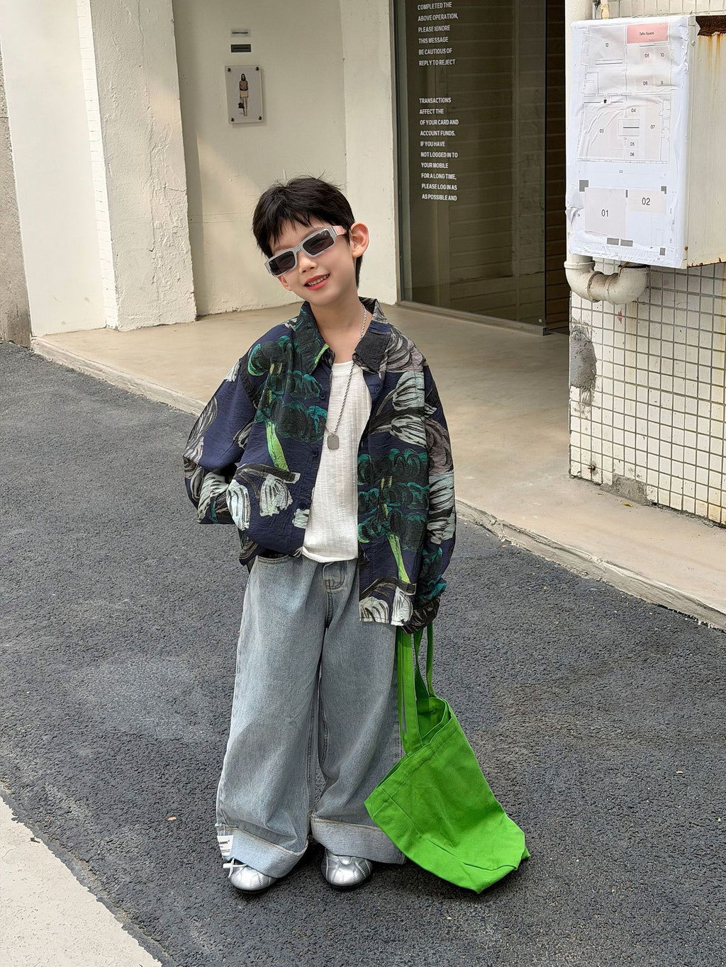 【90-160cm】潮帥抽象派藝術襯衫