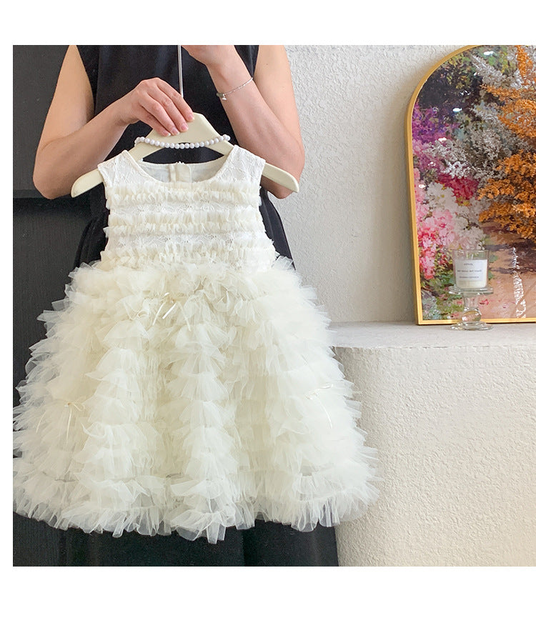 【90-150cm】甜美花瓣紗紗公主洋裝