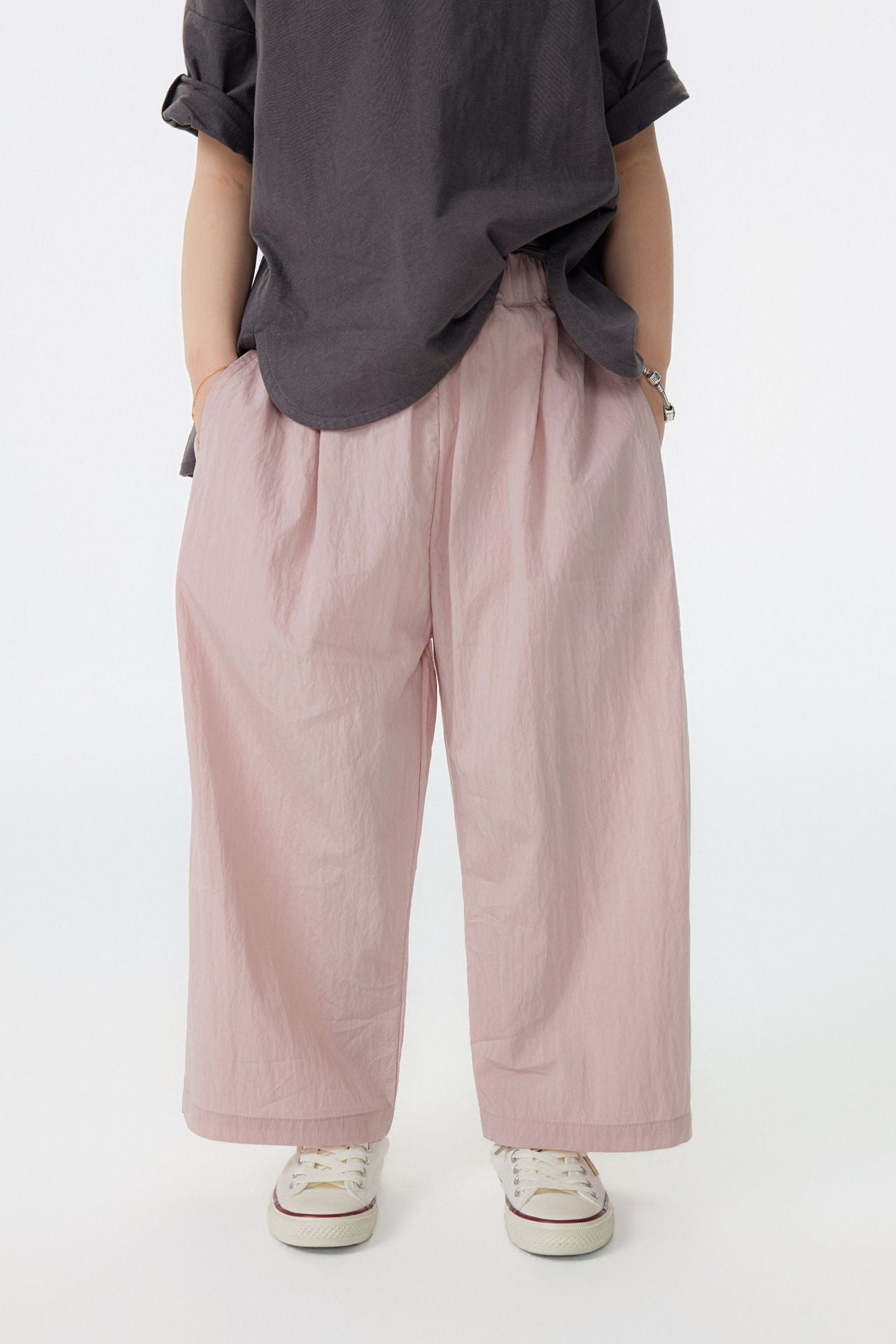 【90-150cm / M.L】【親子裝】日系純色九分蘿蔔休閒褲