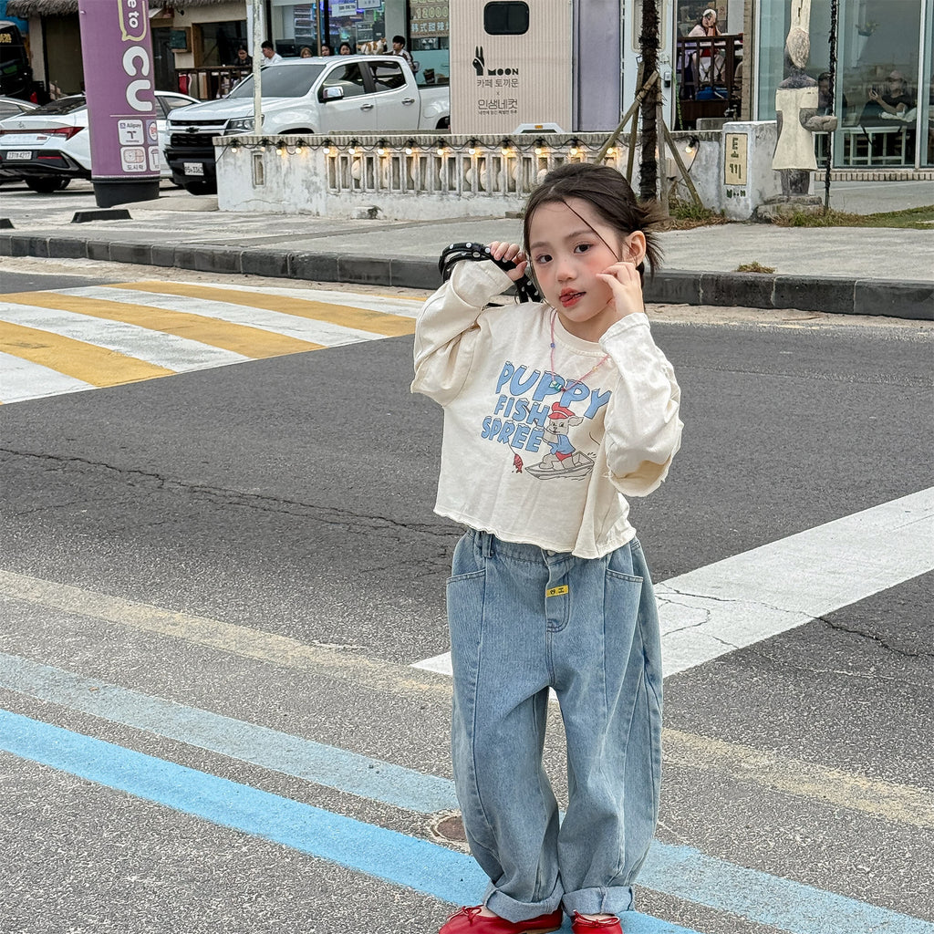 【80-130cm】韓版假兩件T